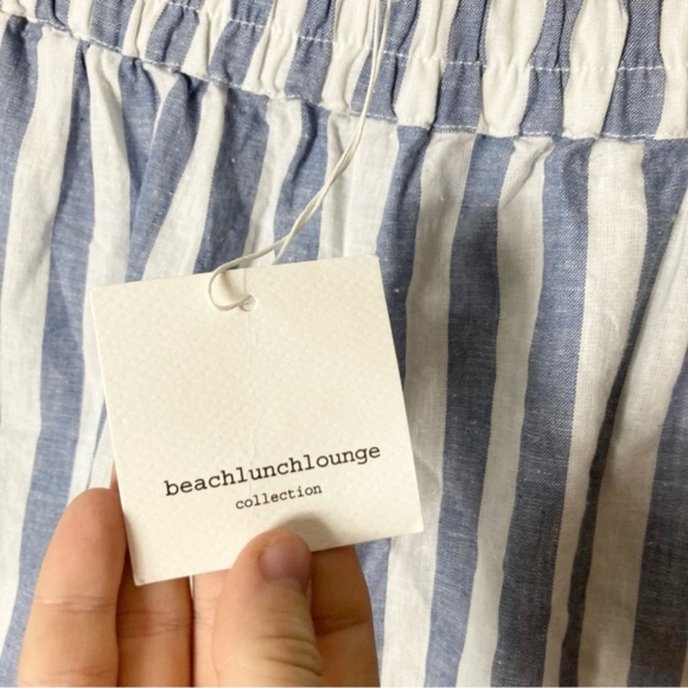 New Beachlunchlounge Linen Striped Shorts L Nautical Beachy Summer Resort Vacay - Picture 4 of 8